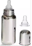 Stainless steel baby feeding bottle, no leakage, pack of two, silver-colored, kids sipper bottle from India