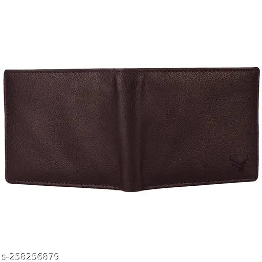 Textured 100% genuine leather RFID-protected men's wallet with 2 compartments, India origin