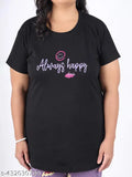 Cotton nightwear set by Bloem, stylish printed t-shirt and pyjama with short sleeves for women, available in sizes XXL to 7XL