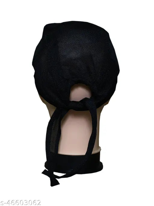 Black net daily wear Muslim hijab cap by Kashvi Drishya. Pure cotton army hat-style inner cap under scarf. Perfect for all hijaabs and abayas. Indian origin." (124 characters)