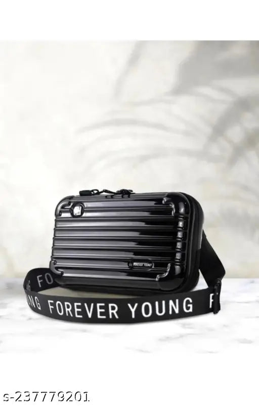Black acrylic cross body sling bag, trendy accessory for kids and teens
