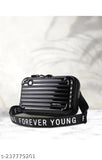 Black acrylic cross body sling bag, trendy accessory for kids and teens
