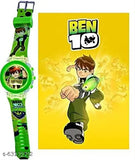 Glowing 8-colored Ben 10 digital watch for kids aged 3-9, featuring comfortable fit and popular comic character design