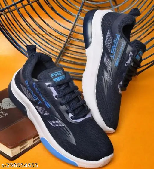 Nevy Blu EVA sneakers for kids, ideal for boys & girls. Lace-up running shoes in solid net pattern, perfect for sports activities." (105 characters)