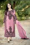 Georgette Kurta with dupatta and cotton bottomwear, heavy embroidery work, embellished party wear set in three-quarter sleeves, India origin