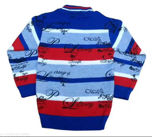 Wool printed sweater for boys, flawsome comfy design in 12-5 years sizes, India origin