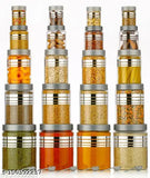 Silver Feednix printed lunch container set, includes 20 containers in sizes 2000ML, 1200ML, 650ML, 350ML, and 250ML for kitchen grocery storage. Airtight design ensures freshness and longevity. Perfect for daily use or meal prep. Made of plastic, origin India