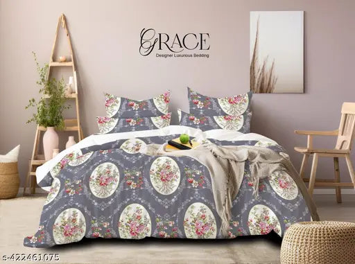 Luxurious brown polycotton double comforter - breathable, high-quality, all-season bedding