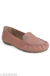 Synthetic leather boat shoes for women and girls, stylish bellies with buckle fastening - Indian tradition handcrafted