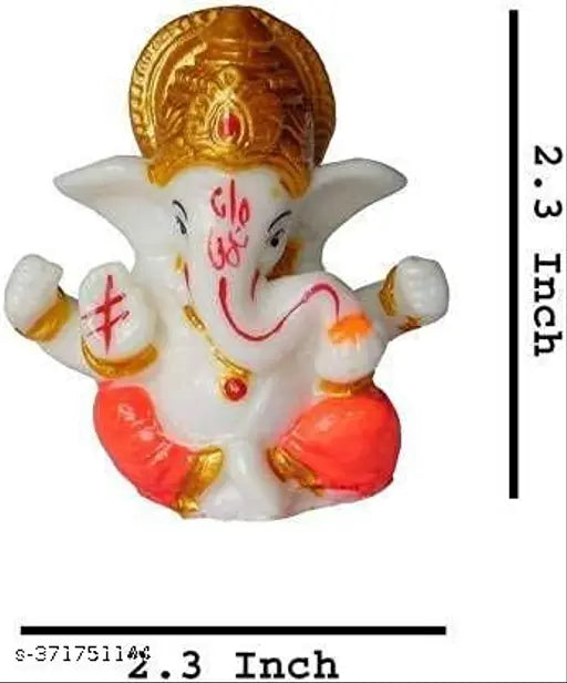 Multicolor meditating Ganesha idol for home, car dashboard & office decor, 5 cm x 7 cm x 5 cm (23 x 23 inch)