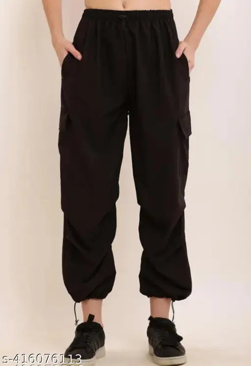 Cotton lycra solid net trousers for women, trendy and graceful in M, L, XL