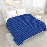 Striped microfiber comforter, 220 GSM cotton, reversible for all seasons, king size double bed (230x250 cm)