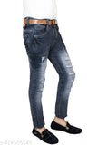 Black pearl denim jeans for men - Solid black denim jean pack of 1, size 24/26/28 (India)