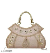 Fashionable PU embellished net party clutch, 2 compartments, free size (11x5in), India-made, artificial diamond accents