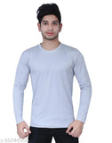 Solid men's full sleeve polyester t-shirt, long sleeves, perfect for casual occasions, India origin