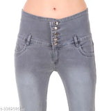 Women's grey denim jeans, size 28/30/32/34/36 for comfortable fit and style