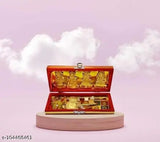 Brass God Idol: Laxmi Kuber Bhandari Dhan Laxmi Kit Box, 3.5cm x 3cm x 10cm, traditional Diwali decor from India