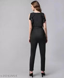 Solid Lycra jumpsuit for women, sleeveless and available in sizes M, L, XL