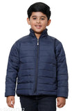 Polyester solid bomber jacket for winters, boys size 6-16, warm and trendy winter wear