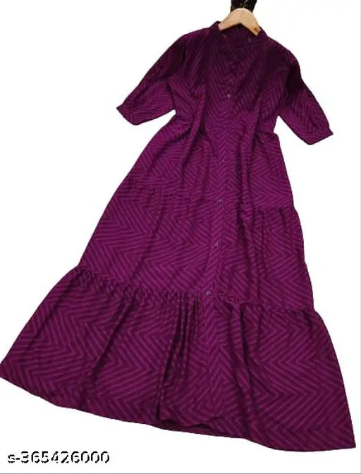 Georgette fabric, woven lines jacket kurta with three-quarter sleeves - Indian fashion for daily activities and occasions