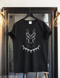 Black Panther men's classic cotton blend t-shirt, short sleeves with printed pattern, size L, on hanger