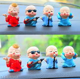 Small, singing synthetic resin Buddha monk statues (Set of 4) - Ethically sourced, environmentally friendly religious idols for car dashboard decor