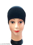 Shimmering cotton canvas hijab cap for Muslim women, solid pattern, onesize pack of 1, India-origin head wrap