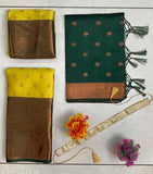 South Indian Style Unstitched Art Silk Half Saree with Lichi Silk Choli, Zari Pattern, includes belt. Indian craftsmanship." (123 characters)