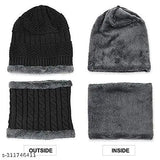 Arcylic knit beanie cap set (M), self-design pattern for women and men. Perfect for outdoor activities like skiing, hiking, or daily commute. Made in India