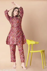 Designer Rayon Coordinate Set, soft and comfortable women's wear for daily, casual business, and office