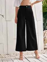 Cotton blend regular fit trousers for women, solid net, size 26-36 (India)