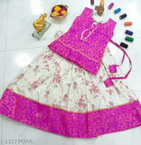 Cotton blend, printed botanical Swiss fabric skirt with front neck knot - India