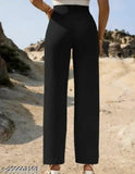 Cotton blend solid net women's trousers - stylish and glamorous with sizes ranging from 24-32 (India)