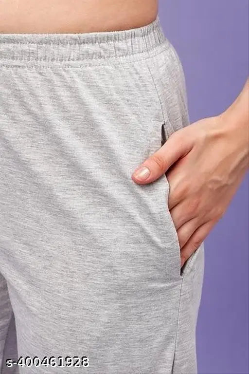 Women's long-length half sleeves printed roundneck cotton tshirt with pyjama - Indian night suit set for women in multiple sizes