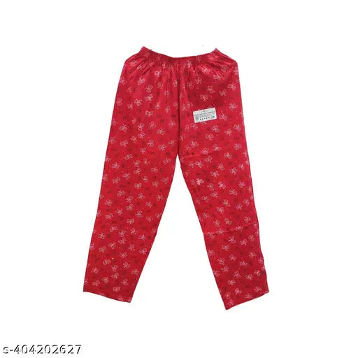 Marron red and blue printed women's cotton track pants - soft, comfortable loungewear for sleep or leisure