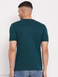 Indian-made cotton blend men's half sleeve round neck solid t-shirt, XXL (46in chest, 30in length)