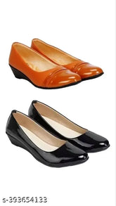 Synthetic leather, comfortable ethnic sandals (PACK OF 2) - Indian ballerinas for women and girls in fashionable designs