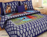 Graceful attractive cotton queen-sized bedsheets set of 4 pillow covers, 144 thread count from India