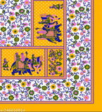 Sanganeri cotton printed War Trade double bedsheet and matching pillow, ideal for summer adults