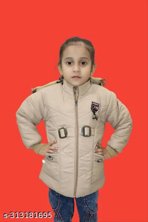 Nylon nautical-style baby girl jacket, solid color and trending design for 2023, comfortable hand wash, available in sizes 1-2, 2-3, 3-4, 4-5, 5-6, and 6-7 years. Made in India