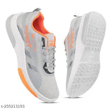 Solid black mesh running shoes for kids (Grey), PVC sole, lace-up fastening, ideal for boys, comfortable insole, made in India