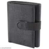 Brown PU formal/casual artificial leather wallet, 2 compartments, free size (11cm x 9cm), trendy accessory from ZnwEnterpriseMen