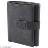 PU leather formal-casual wallet, trendy and fashionable for everyday use. Solid design, 2 compartments, free size (11x9 cm). ZnwEnterpriseMen product from India