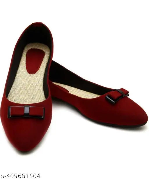 Red synthetic ballerinas for women - slip-on, comfortable and stylish footwear