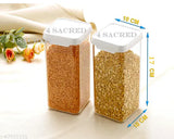 Blue and white airtight plastic dry fruit jar set, stackable for groceries (1100 ml, pack of 12) - BPA free, crystal clear transparency