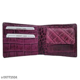 Pink leather wallets for boys, textured net design, free size (12cm x 8cm), made in India