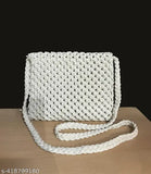 Handmade macrame premium cotton sling crossbody bag, embroidered net pattern, perfect for daily use or gifting