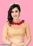 Embroidered cutwork mirror Georgette saree with separate dupion silk blouse, fancy Indian mirror work style on display