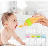 Orange silicone toddler feeding bottle, perfect for milk, cereal, or fruits. Pack of 1, made in India