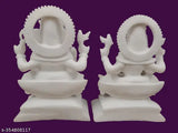 Marble Laxmi Ganesha Idol, 10"x12.5"x4", handcrafted for home puja room or office decoration, Diwali gift idea
